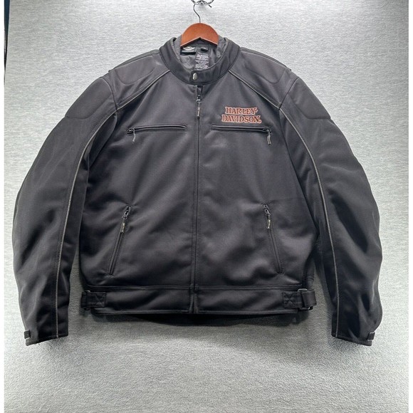 HARLEY DAVIDSON Men's Black Mesh Protective Riding Gear Motorcycle Jacket XL